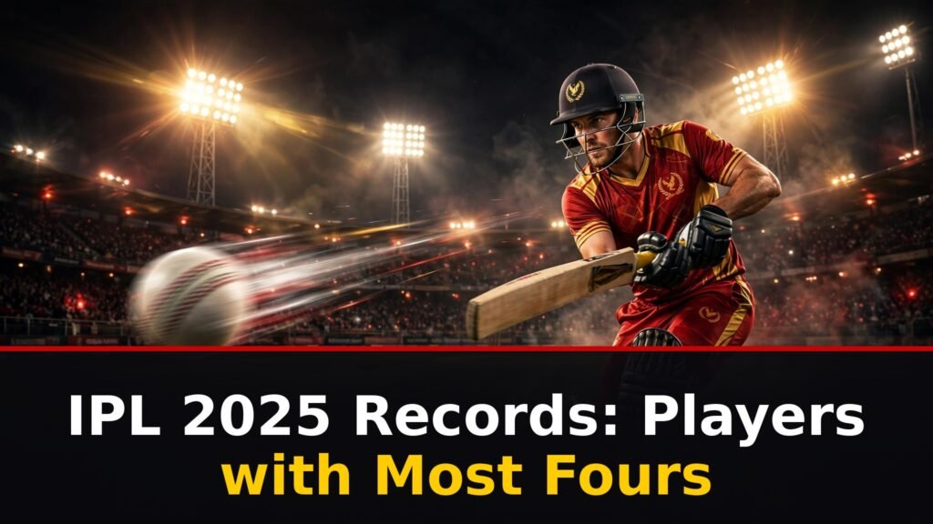 Players with most fours in IPL 2025 record chart