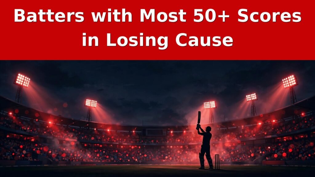 Batters with Most 50+ Scores in Losing Cause IPL record chart
