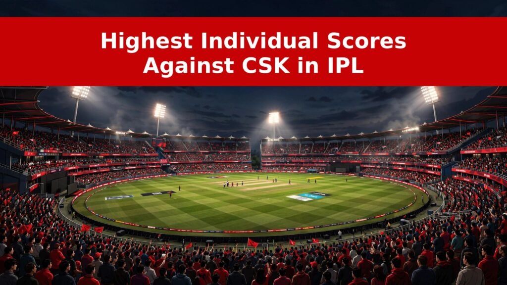 Highest individual scores against CSK in IPL record chart