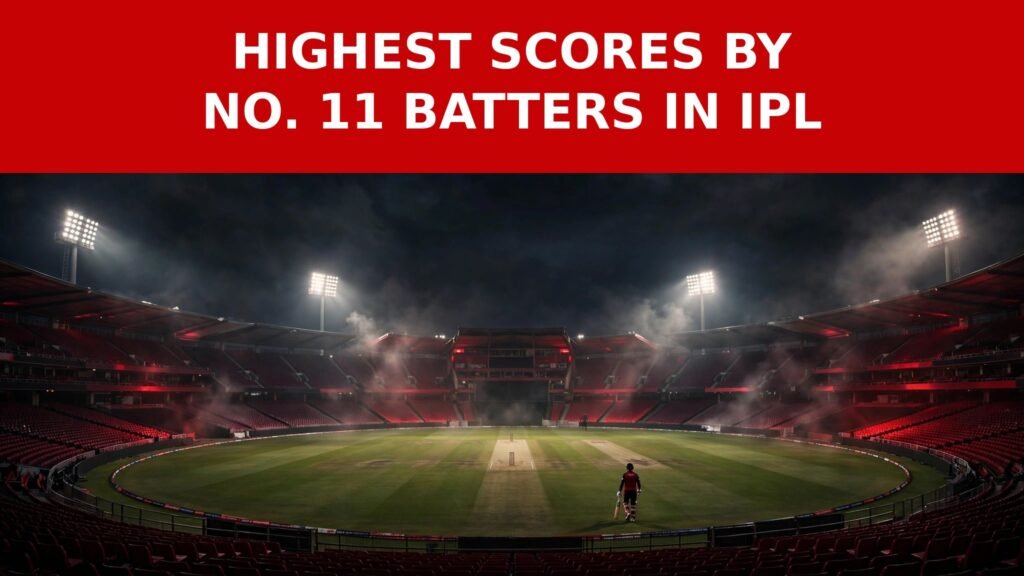 Highest individual scores by No. 11 batters in IPL record chart