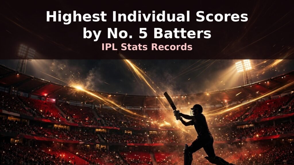 Highest individual scores by No. 5 batters in IPL history record chart