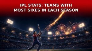 IPL teams with most sixes in each season record chart