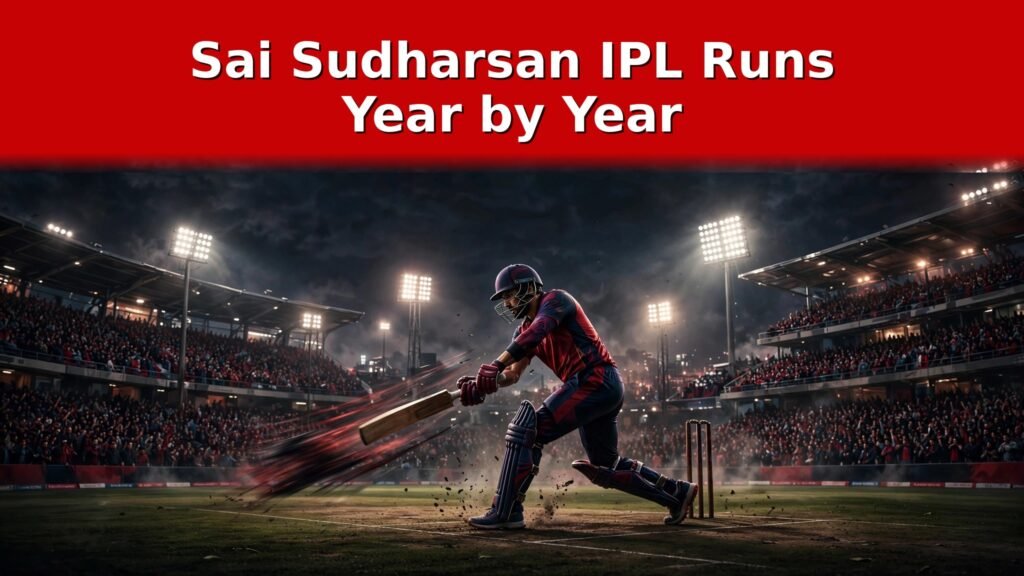Sai Sudharsan IPL runs year by year record chart for Gujarat Titans
